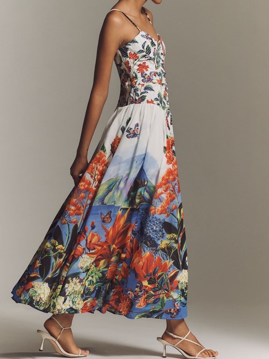 Anthropologie Dresses & Skirts - ✨Anthropologie Muse Basque Waist Midi Dress Sleeveless Sweetheart New Large